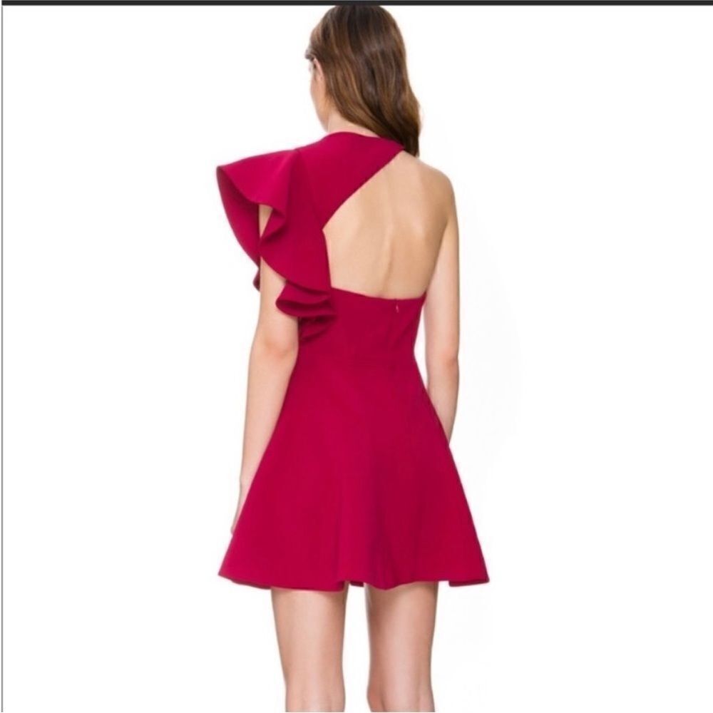 C/Meo Collective Chic One-Shoulder Red Dress with Ruffle Detail, S - Picture 5 of 13